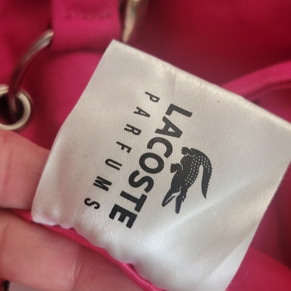 Lacoste Vintage Parfums Cosmetic Purse Braided Handle Tote Pink Bag Med… - Picture 7 of 9
